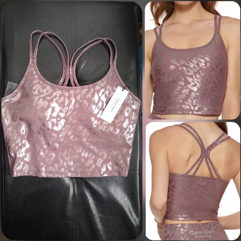 Calvin Klein Performance Metallic Animal Print Tank Top